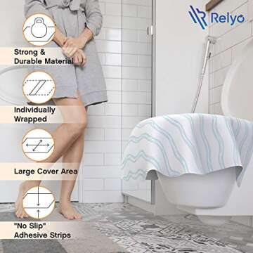 Toilet Seat Covers Disposable - 20 Pack - Waterproof, Ideal for Kids and Adults – Extra Large, Individually Wrapped for Travel, Toddlers Potty Training in Public Restrooms (Waves, 20)