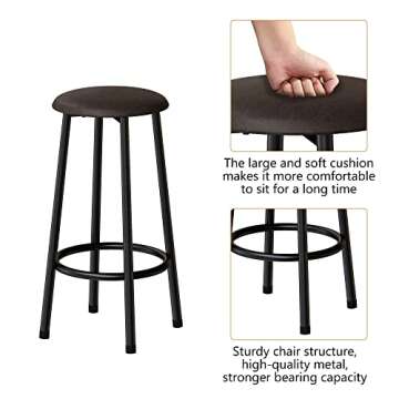 DKLGG Kitchen Island with Stools & Storage, Modern Dining Table Set for 2 3 Piece Kitchen & Dining Room Sets Island Table for Kitchen, Small Space, Apartment, Home Bar, White