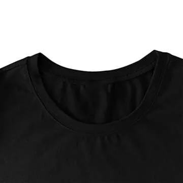 YITAN Women Tees Cute Graphic Funny T Shirt Black