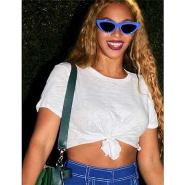 ADE WU Retro Cat Eye Sunglasses for Women Vintage Fashion Cateye Sunglasses Womens Ladies Non Polarized Sun Glasses