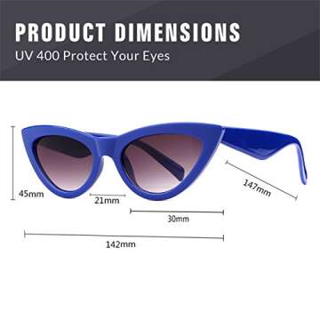 ADE WU Retro Cat Eye Sunglasses for Women Vintage Fashion Cateye Sunglasses Womens Ladies Non Polarized Sun Glasses