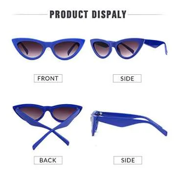 ADE WU Retro Cat Eye Sunglasses for Women Vintage Fashion Cateye Sunglasses Womens Ladies Non Polarized Sun Glasses