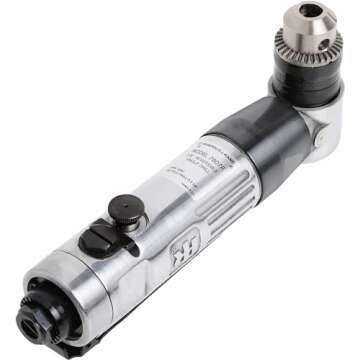 Ingersoll Rand 7807R 3/8” Reversible Air Angle Drill, Standard Duty, 1800 RPM, Quiet, Durable Jacobs Multi-Craft Chuck, Grease Plug