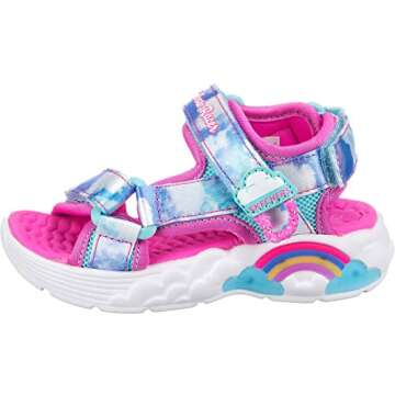 Skechers girls Sport Lighted, Lighted Footwear, Lighted, Lighted Sneaker, Blue, 12 Little Kid US