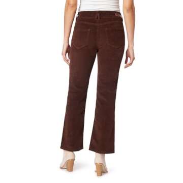 Angels Forever Young Women's Curvy Bootcut Mid-Rise Corduroy Pants (Available in Plus Size), Chestnu...