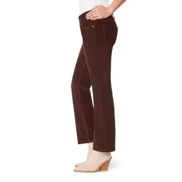 Angels Forever Young Women's Curvy Bootcut Mid-Rise Corduroy Pants (Available in Plus Size), Chestnut
