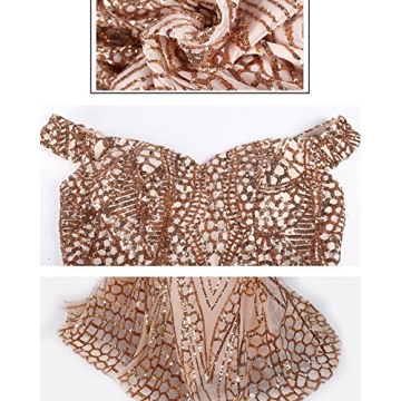 Gold Sequined Off-Shoulder Prom Dress Elegant Glamorous