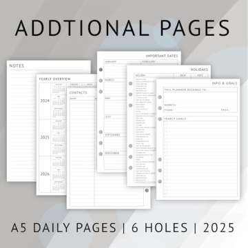 2025 Daily Planner Refill for A5 Organizers - Perfect for Scheduling