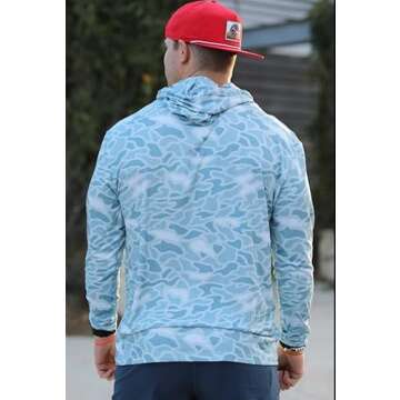 Burlebo Men's Long Sleeve Hoodie - Seaside Camo Style