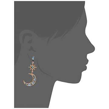 Celestial Moon & Star Drop Earrings for Vibrant Style