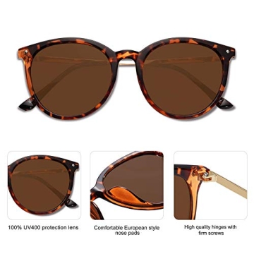 SOJOS Polarized Sunglasses for Women with Tortoise Frame
