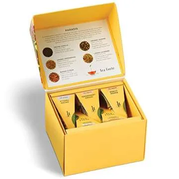 Tea Forte Paradis Gift Set with Cafe Cup, Tea Tray and 10 Handcrafted Pyramid Tea Infuser Bags