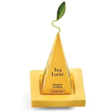 Tea Forte Paradis Gift Set with Cafe Cup, Tea Tray and 10 Handcrafted Pyramid Tea Infuser Bags