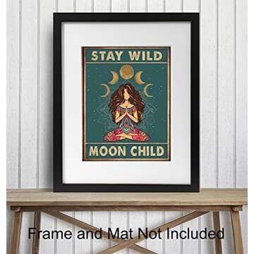 Stay Wild Moon Child Wall Art for Boho Decor