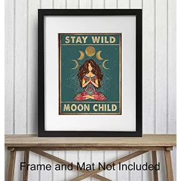Stay Wild Moon Child Wall Art for Boho Decor