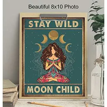 Stay Wild Moon Child Wall Art for Boho Decor