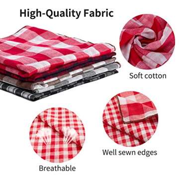 TRAVEL BUS Dog Bandana- 5pcs Washable Dog Bandanas Square Reversible Plaid Stripe Printing Dog Kerch...