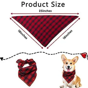 TRAVEL BUS Dog Bandana- 5pcs Washable Dog Bandanas Square Reversible Plaid Stripe Printing Dog Kerchief Set Scarf Accessories for Small to Large Dogs Cats Pets
