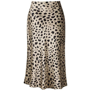 Trendy High Waisted Leopard Midi Skirt for Women
