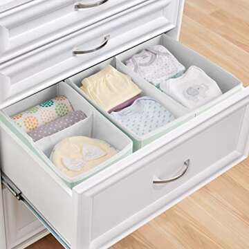 mDesign Fabric Drawer Organizer Bins for Kids