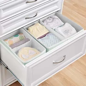 mDesign Fabric Drawer Organizer Bins for Kids