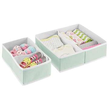 mDesign Fabric Drawer Organizer Bins for Kids