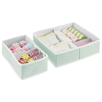 mDesign Fabric Drawer Organizer Bins for Kids