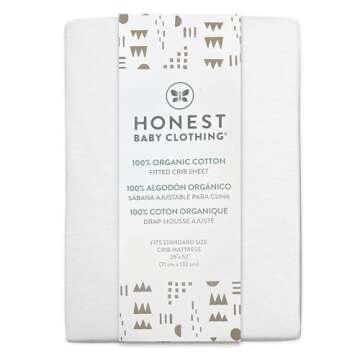 HonestBaby unisex baby 2-Pack Organic Cotton Fitted Crib Sheets Wearable Blanket, Bright White, One ...