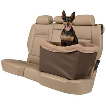 PetSafe Happy Ride Dog Safety Seat – Fits Most Cars, Trucks and SUVs – Machine Washable Fleece Liner – Supports Pets up to 30 Lb – Protect Your Car Seats from Pet Hair and Scratches
