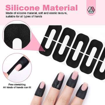 Saviland 100PCS Nail Polish Protector for Fingers: 99.99%+ U V Protection Cuticle Protector for Nail Painting U-Shaped Nail Protector Peel Off Nail Tape for French Tip Nails Stamp Nail Art