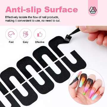Saviland 100PCS Nail Polish Protector for Fingers: 99.99%+ U V Protection Cuticle Protector for Nail Painting U-Shaped Nail Protector Peel Off Nail Tape for French Tip Nails Stamp Nail Art
