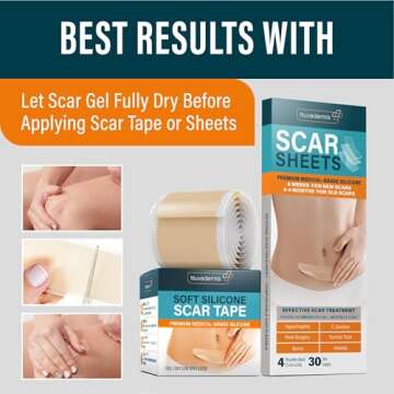 NUVADERMIS Scar Gel with Retinol, Allantoin, Vitamin E, Betaine - 1.7 Oz Silicone Gel Treatment for C-Section, Tummy Tuck, Keloid, Post-Surgery Scar Care - C Section Recovery Must Haves