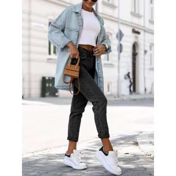 Saodimallsu Women's Stylish Oversized Denim Jacket