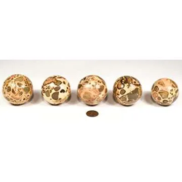 HQRP 47mm Leopardite/Leopardskin Jasper Sphere Polished Natural Rhyolite Conglomerate Gemstone Crystal Mineral Ball - Peru + Stand (1PC)