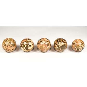 HQRP 47mm Leopardite/Leopardskin Jasper Sphere Polished Natural Rhyolite Conglomerate Gemstone Crystal Mineral Ball - Peru + Stand (1PC)