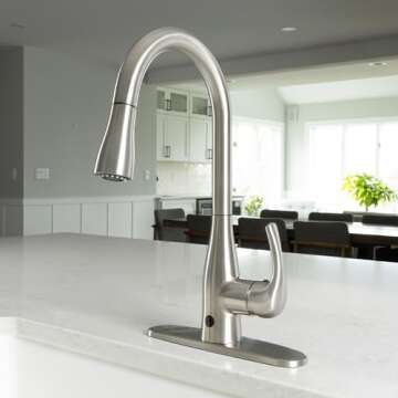 Bio Bidet FLOW Touchless Kitchen Faucet – Innovative Hands-Free Design with Pull Down Sprayer