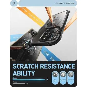 i-Blason Ares Magnetic for iPhone 15 Pro Max Case MagSafe with Built-in Screen Protector [Military-Grade Protection] Clear Slim Full-Body Shockproof Bumper Phone Case for iPhone 15 Pro Max (Black)