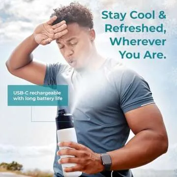 ExtremeMIST - GoMist Misting & Drinking Bottle - Personal Mister - Cooling Water Bottle with Easy-Drink Spout - Stainless-Steel Double Wall Insulation - Portable Mist Bottle - Polar White, 25 oz/750ml