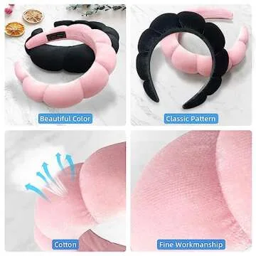 Aisharery Women's Face Wash Bubble Soft Hair Band Spa Headband Skincare Hair Band Fluffy Non slip Hair Accessories