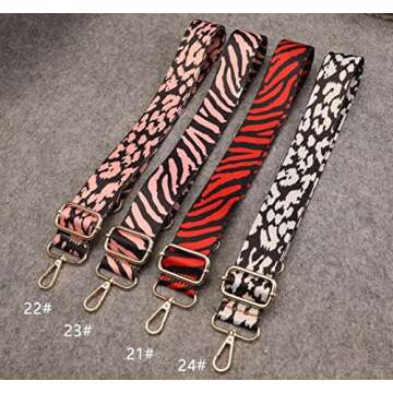 Purse Strap Replacement Guitar Style Multicolor Canvas Crossbody Strap for Handbags (25#)