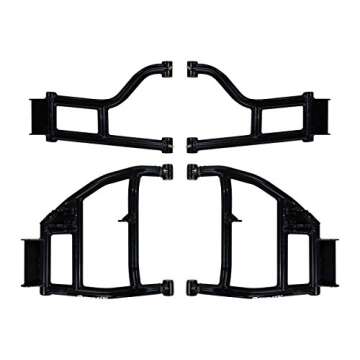 SuperATV Heavy Duty High Clearance Rear A-Arms with 1.5" Offset for Honda Pioneer 1000/1000-5 (2016+) - New UHMW Bushings Included!