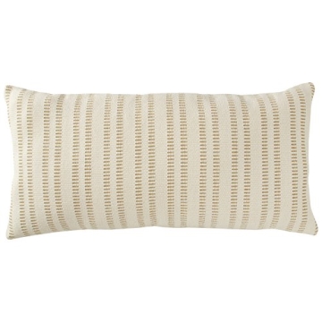 Stone & Beam Decorative Stripe Throw Pillow in Tan
