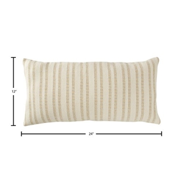 Stone & Beam Decorative Stripe Throw Pillow in Tan