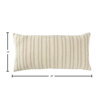 Stone & Beam Decorative Stripe Throw Pillow in Tan
