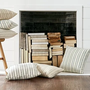 Stone & Beam Decorative Stripe Throw Pillow in Tan