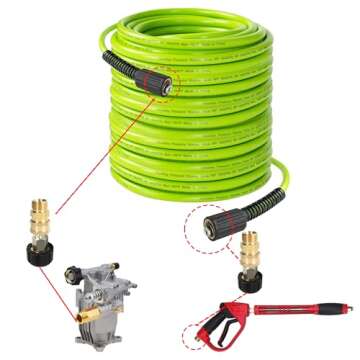 50FT Kink Resistant Pressure Washer Hose for Optimal Performance