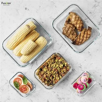 Fusion Gourmet Glass Containers - Airtight & Dishwasher Safe