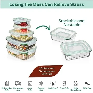 Fusion Gourmet Glass Containers - Airtight & Dishwasher Safe