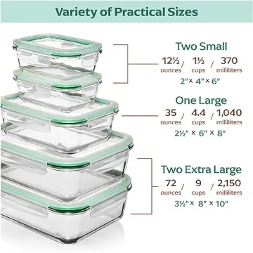 Fusion Gourmet Glass Containers - Airtight & Dishwasher Safe