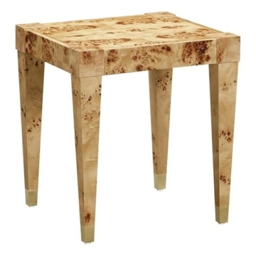 TOV Furniture Brandyss Engineered Wood Burl End Table in Natural Brown